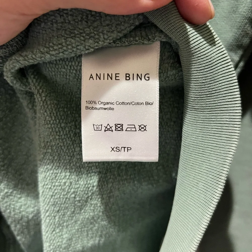 Anine Bing Cody Bing Live Sweatshirt Sage Green Oversized XS NWOT - Picture 7 of 8